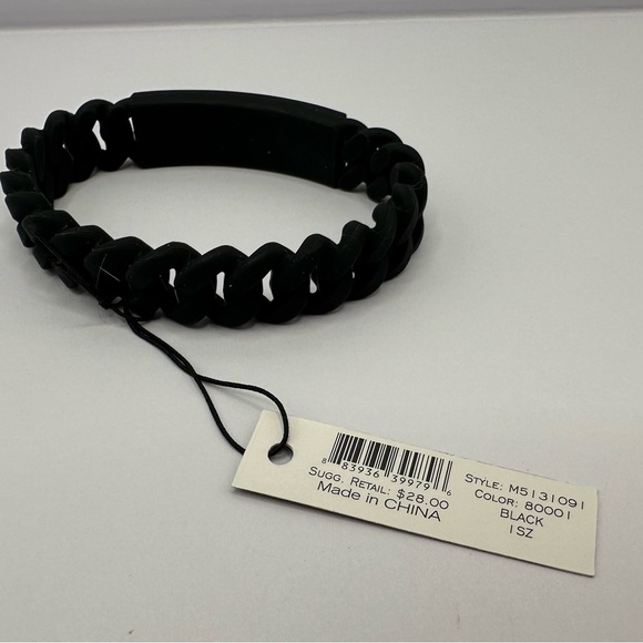 Marc by Marc Jacobs Black Silicone Braided Bracelet NWT - Picture 6 of 7
